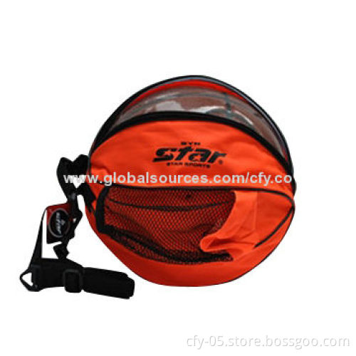 Drawstring bag with ball holder